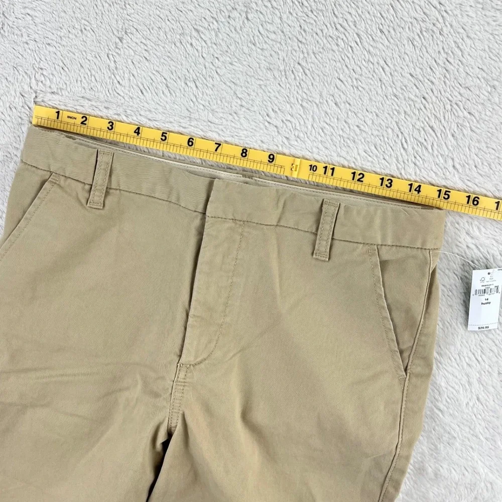 GAP Kids Husky 14 Khaki Chino Shorts Adjustable Waist School Uniform‎ NWT NEW